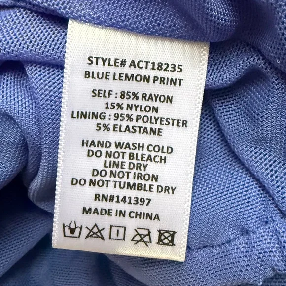 ASTR Blue Yellow Lemon Smocked Floral Crop Tank Large | New with Tags - Picture 11 of 11